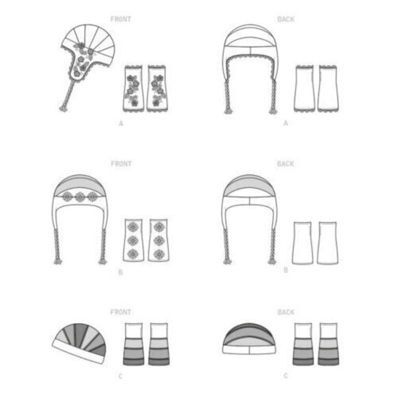 McCall's M8232 Knit Hat and Fingerless Gloves for Fleece Uncut Sewing Pattern Ne - Picture 6 of 6